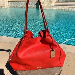 Red coach handbag